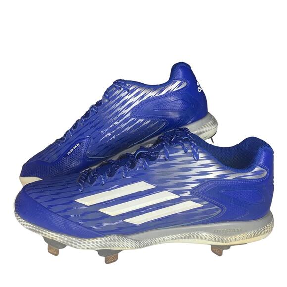 Adidas PowerAlley 3 Low Men\'s Cleats Size 11 Blue White Gray Lace Up main image 5
